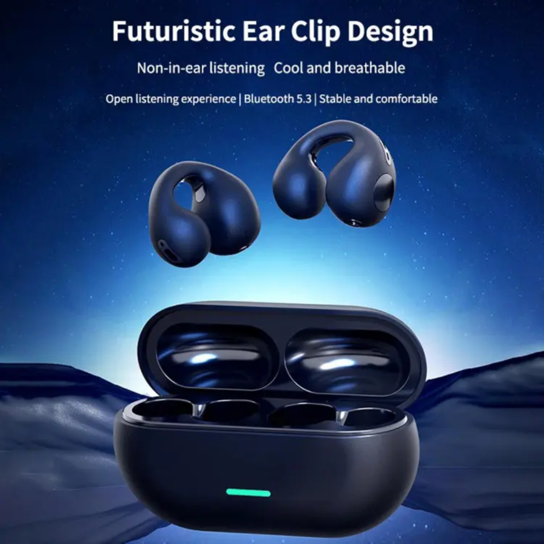 TWS T75 Wireless Earbuds Stereo Bass Sports Headset Ear-Clip Bluetooth Headphones Bone Conduction Earbuds